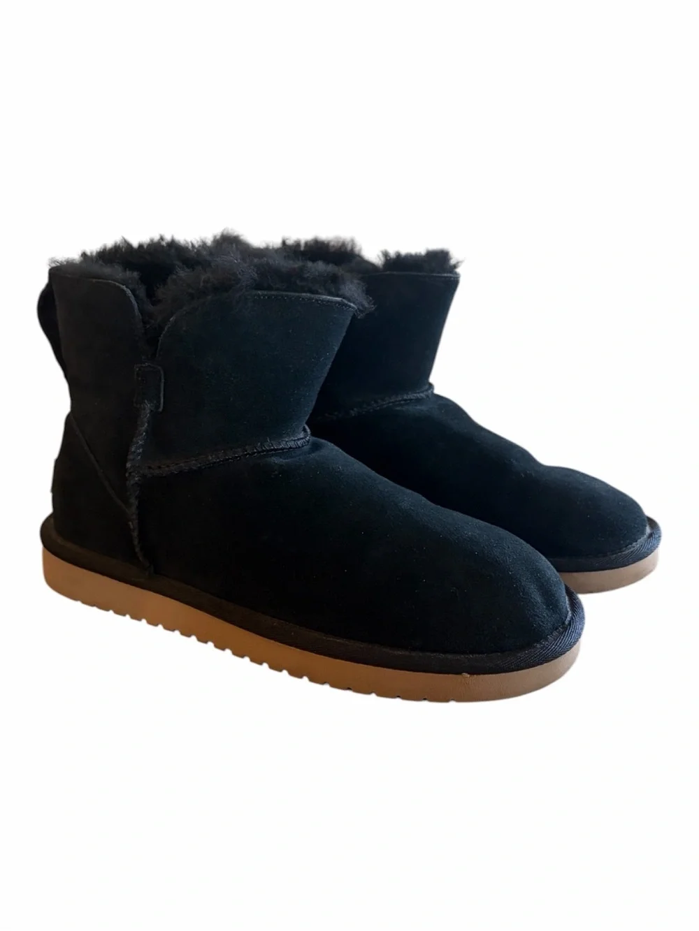 UGG Koolabura Mini Black Suede Shearling Lined Boots.
